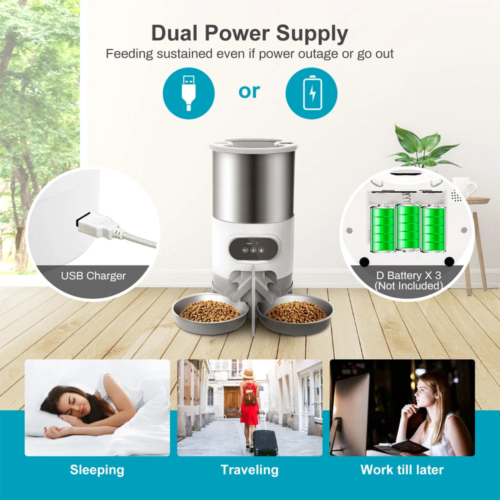 Automatic food feeder for cats and dogs