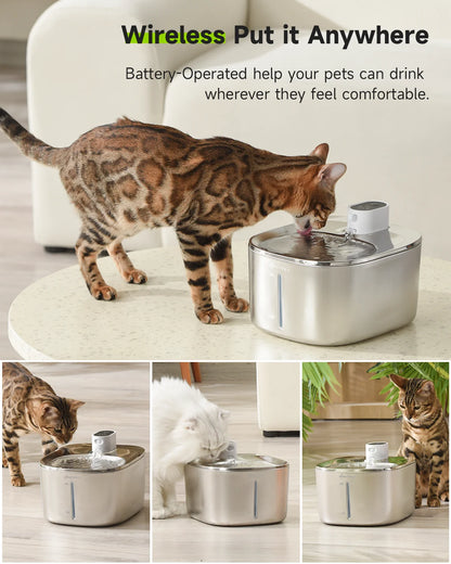 Wireless 4-Liter Automatic Sensor Water Fountain for Dogs and Cats