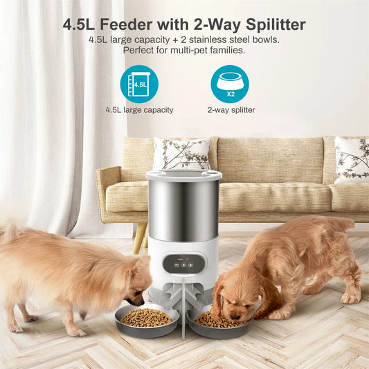 Automatic food feeder for cats and dogs